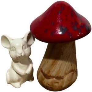 Whimsical Red and Brown Mushroom Decor